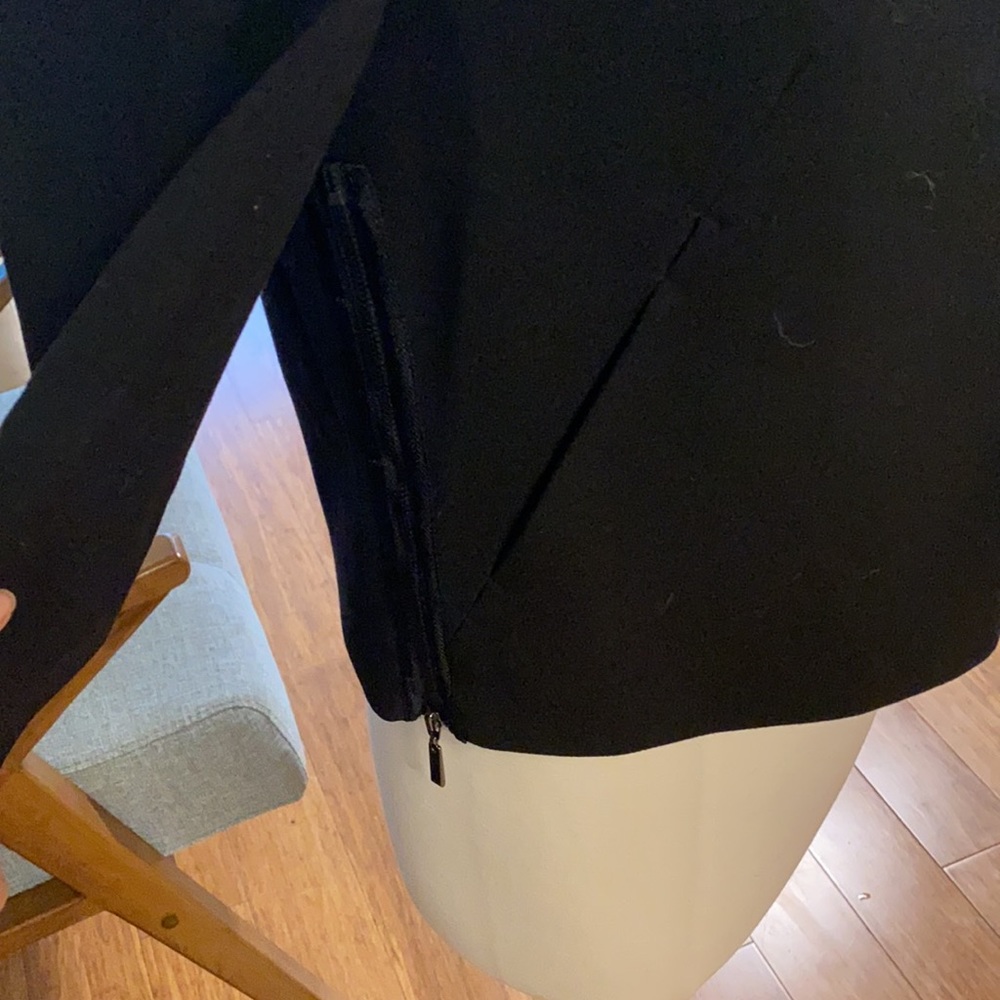Rachel Roy black blazer zippers on side - Picture 2 of 7